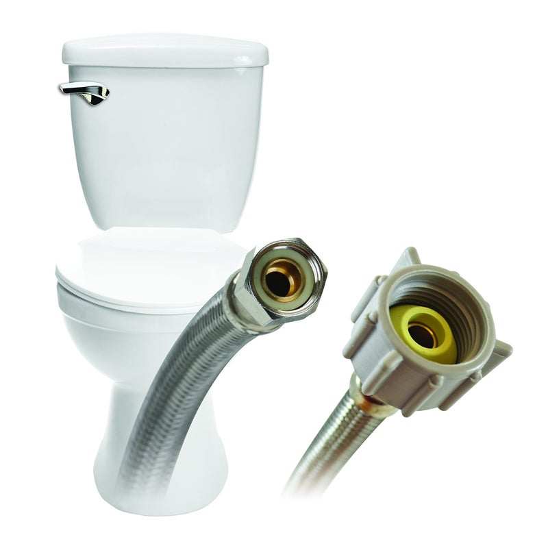 Fluidmaster B1T06 Toilet Connector, Braided Stainless Steel - 3/8 Female Compression Thread x 7/8 Female Ballcock Thread, 6-Inch Length - Image 2
